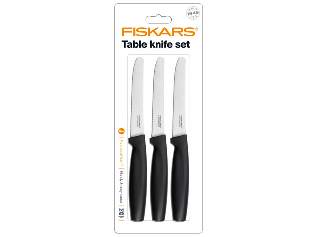 Набор ножей столовых 3 шт. черный Functional Form FISKARS