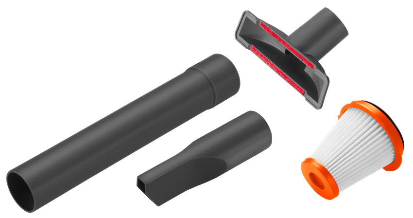 Комплект насадок для пылесоса EasyClean Li (Трубка для насадок для увеличения радиуса действия, короткая щелевая насадка, щетка для мебели, HEPA фильтр от пыли в комплекте)
