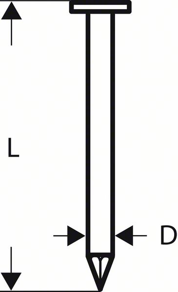 Гвозди с круглой головкой в обойме под углом 21°, для GSN90-21RK 60*2,8*7мм (4000шт), BOSCH