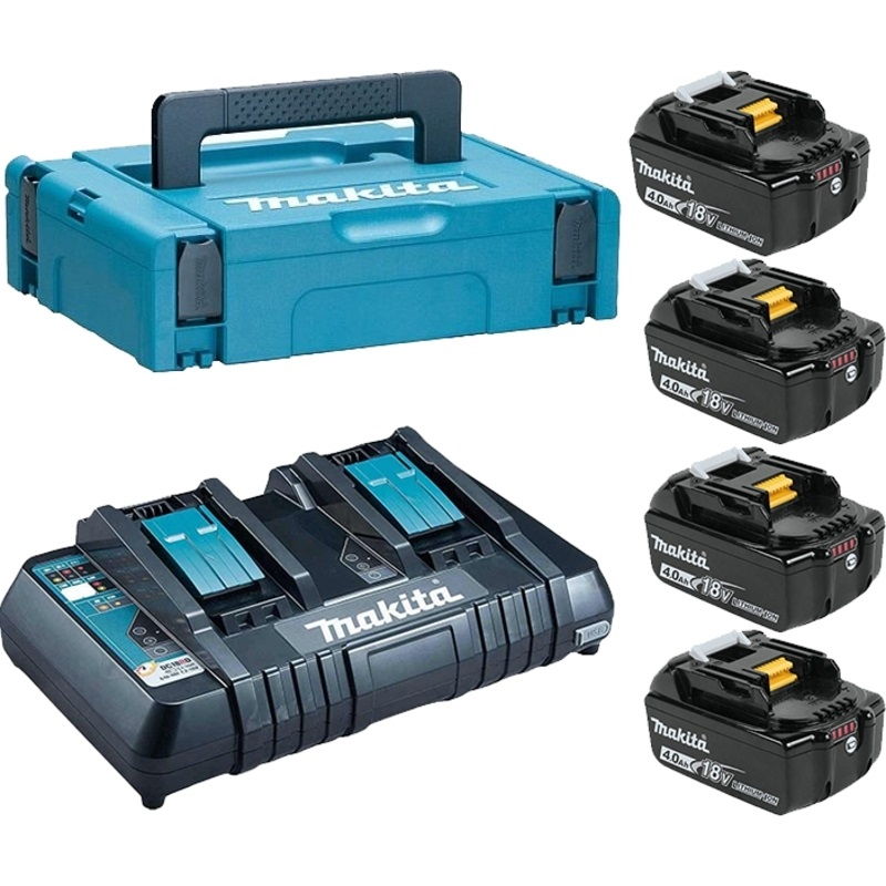 Аккумуляторный блок 18В 4х4.0 Ah BL1840B + зарядное DC18RD, MAKITA