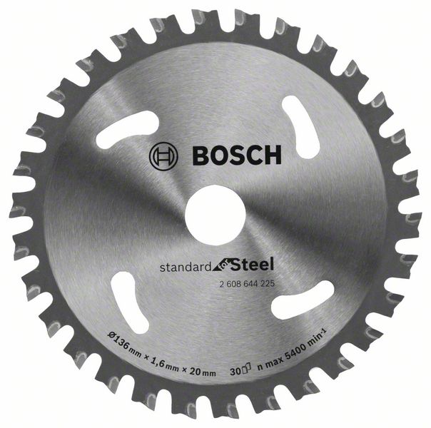 Диск пильный 136x20мм 1.6/1.2мм 30T Standard for Steel (сталь), BOSCH