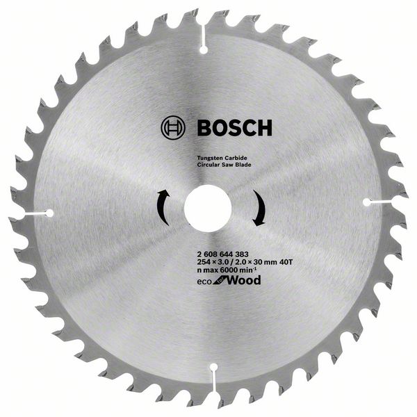 Диск пильный для циркулярок 254х30мм 40Т ECO for wood (древесина), BOSCH