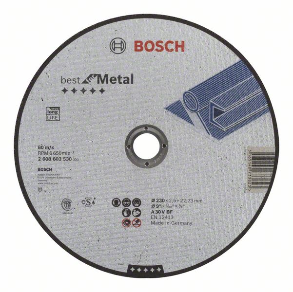 Отрезной круг 230-22,23мм 2,5мм Best for Metal (металл), BOSCH
