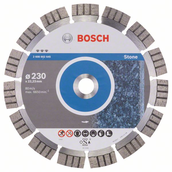 Круг алмазный 230-22,23 Best for Stone (гранит, бетон), BOSCH