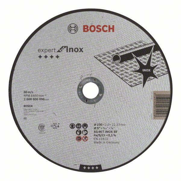 Отрезной круг 230-22,23мм 2мм Expert for Inox (нержавеющая сталь), BOSCH