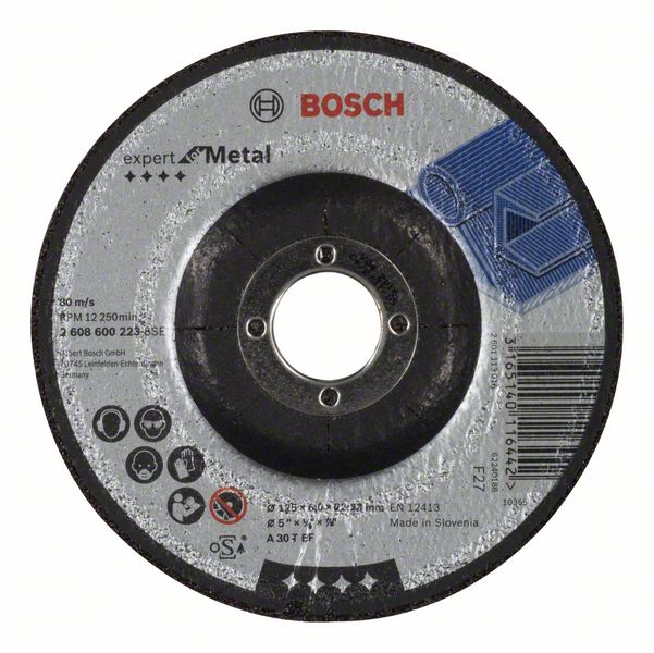 Обдирочный круг 125-22,23мм (металл), BOSCH