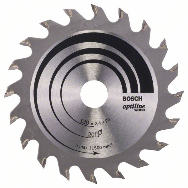 Диск пильный для циркулярок 130х20(16)мм 20Т OptilineWood (древесина), BOSCH