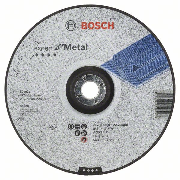Обдирочный круг 230-22,23мм 6мм  (металл), BOSCH